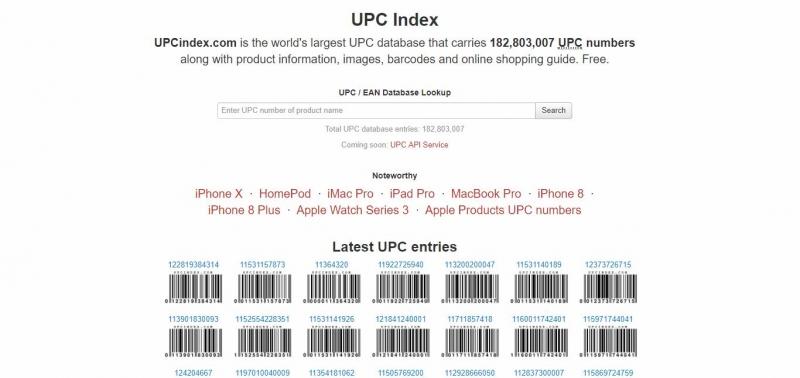 UPC index