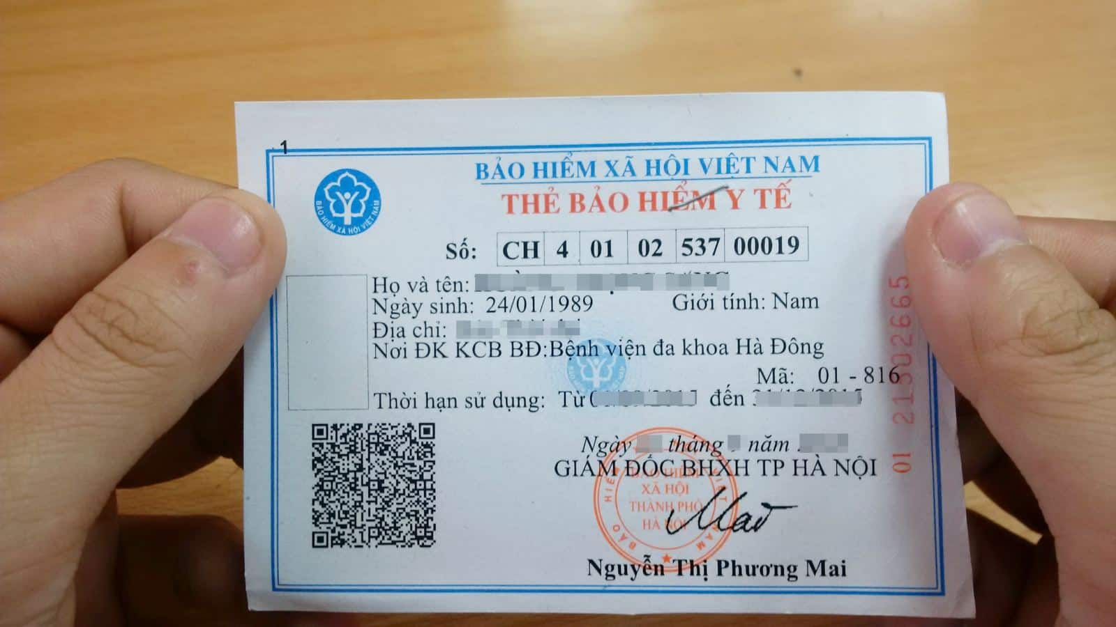 mã QR thẻ bảo hiểm y tế